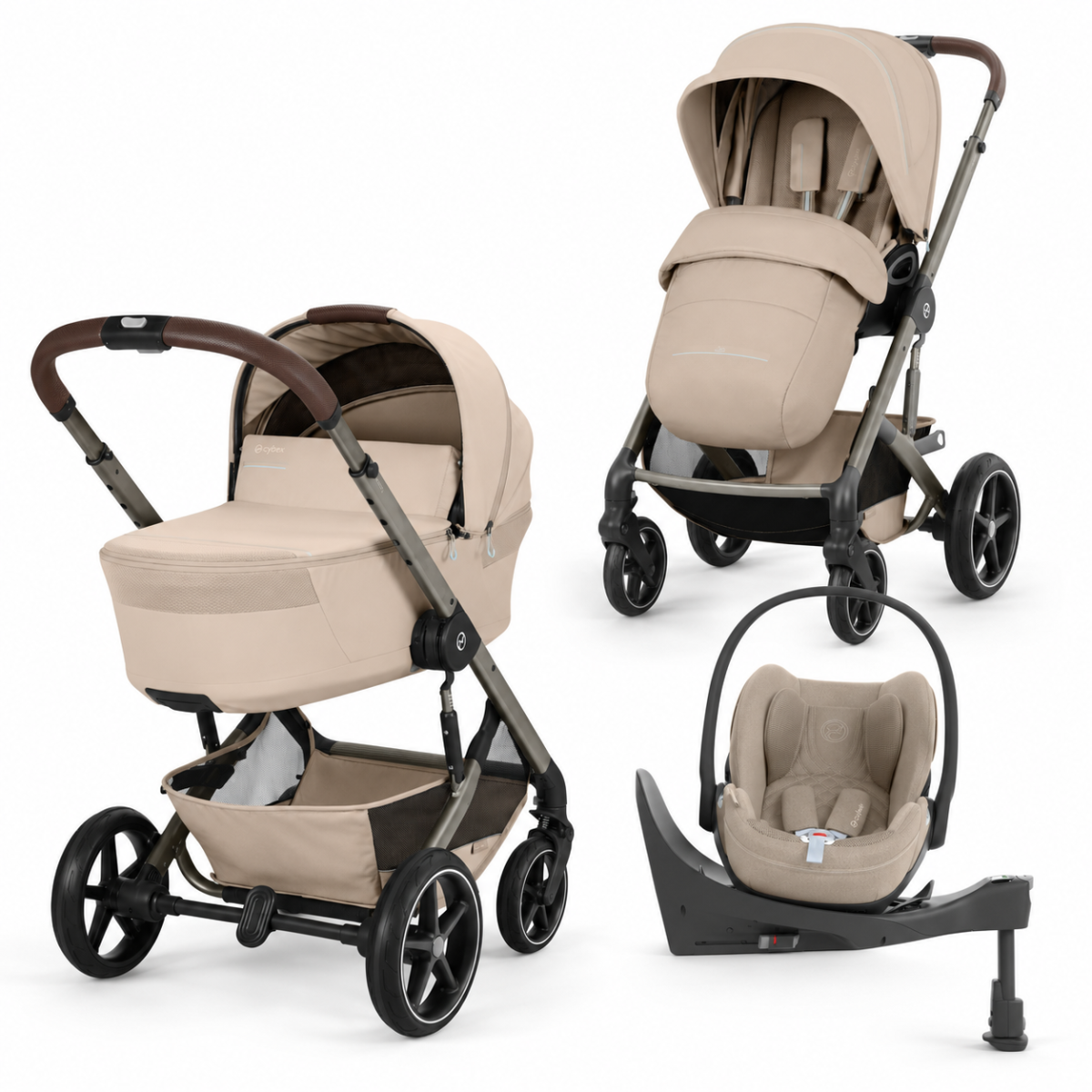 TALOS S LUX FOLD 4W1 ALMOND BEIGE + CLOUD T PLUS + BAZA OBROTOWA