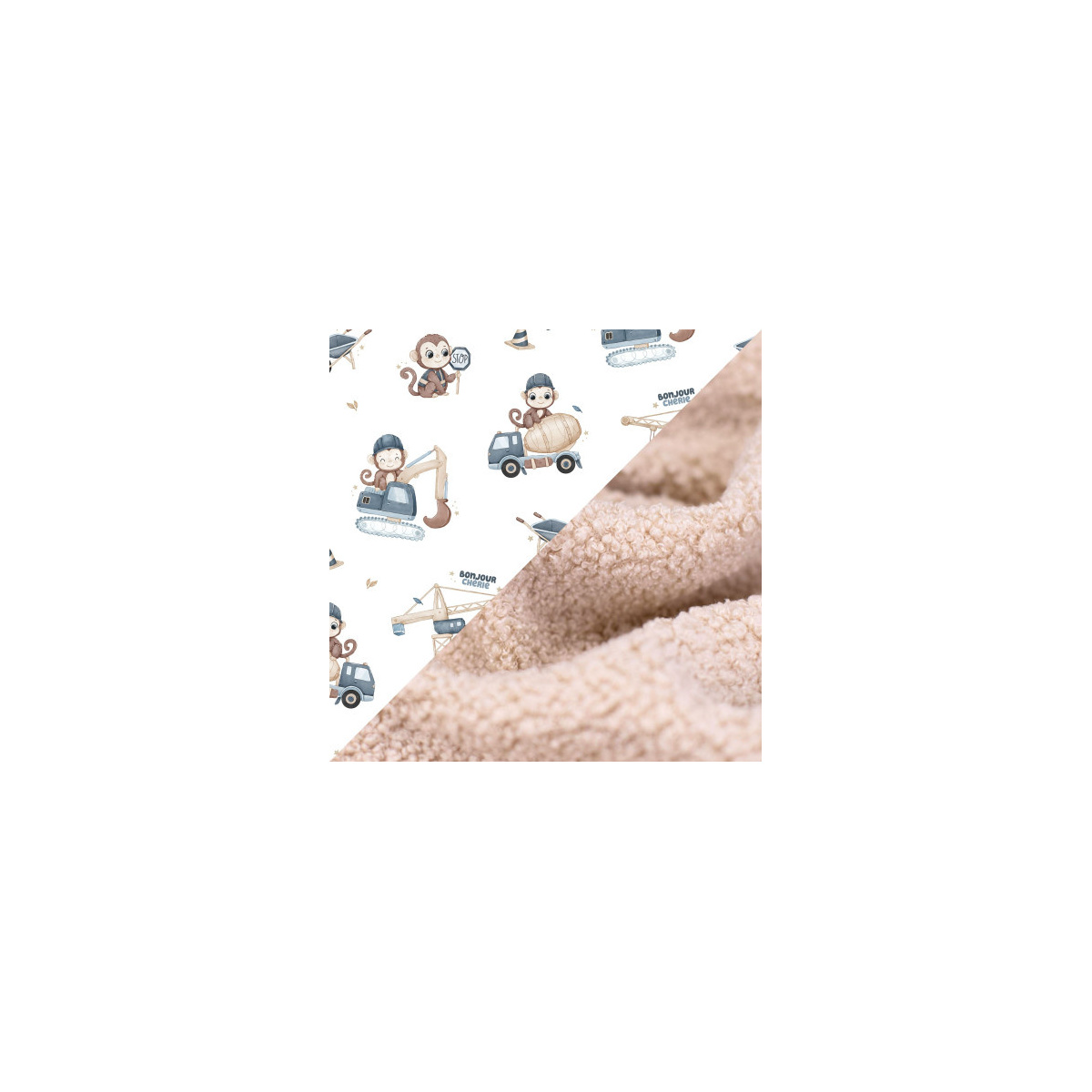 BONJOUR BAMBUSOWY-BOUCLE KOCYK DO FOTELIKA MONKEY