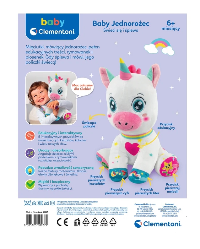 CLE BABY interaktywny jednorożec 50937