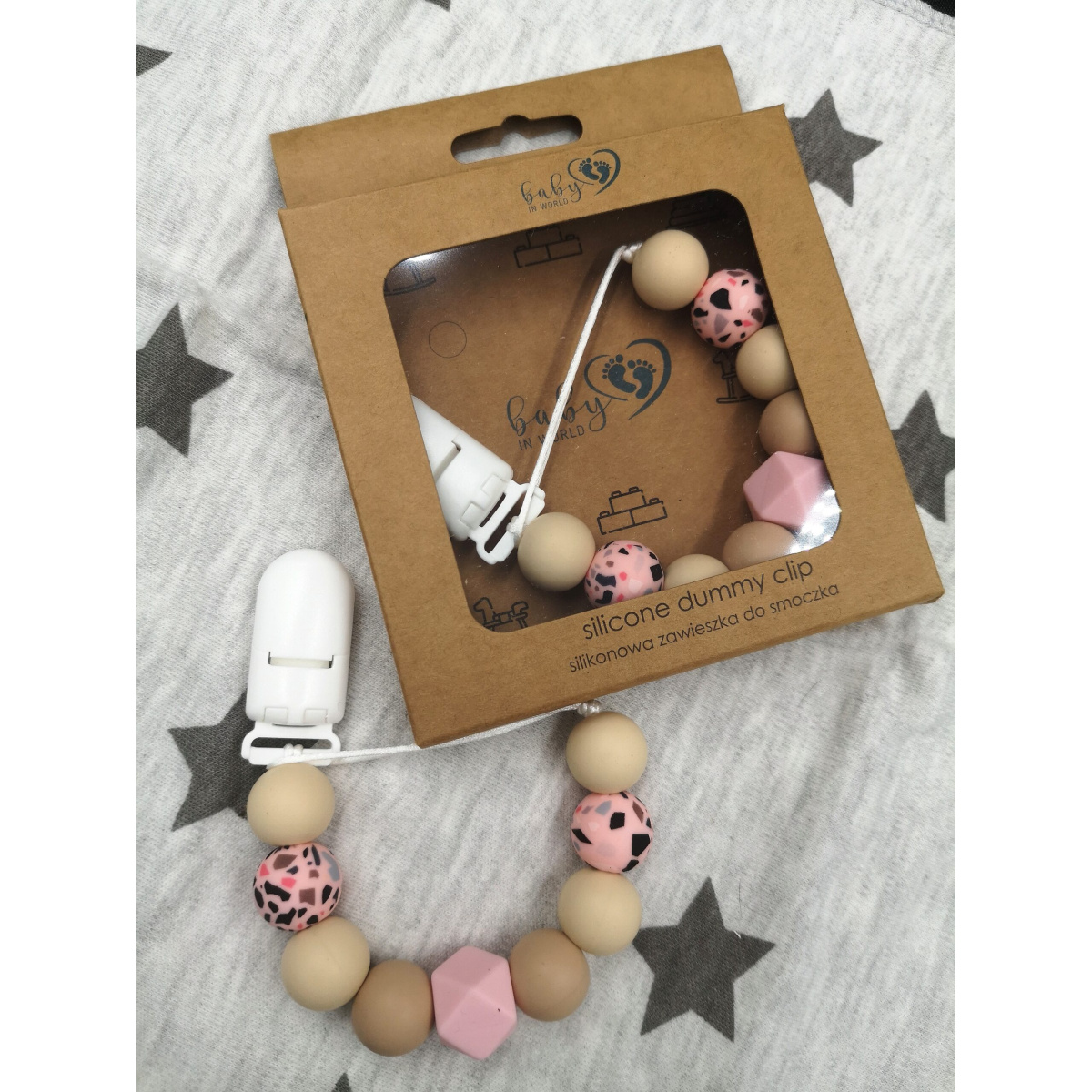 BABYINWORLD ZAWIESZKA KRYSZTAŁ PINK/SAND