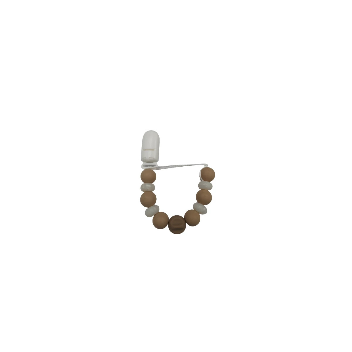 BABYINWORLD ZAWIESZKA SILIKONOWA BEIGE/PEARL