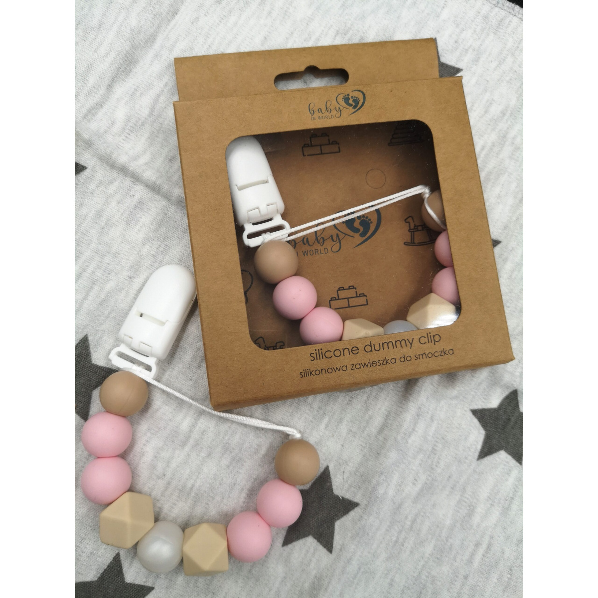 BABYINWORLD ZAWIESZKA KRYSZTAŁ PINK/PEARL