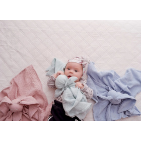 BABYINWORLD PIELUCHA MUŚLINOWA BUNNY NIEBIESKI