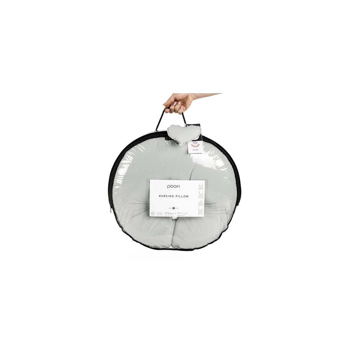 POOFI PODUSZKA DO KARMIENIA ORGANIC JASNY SZARY