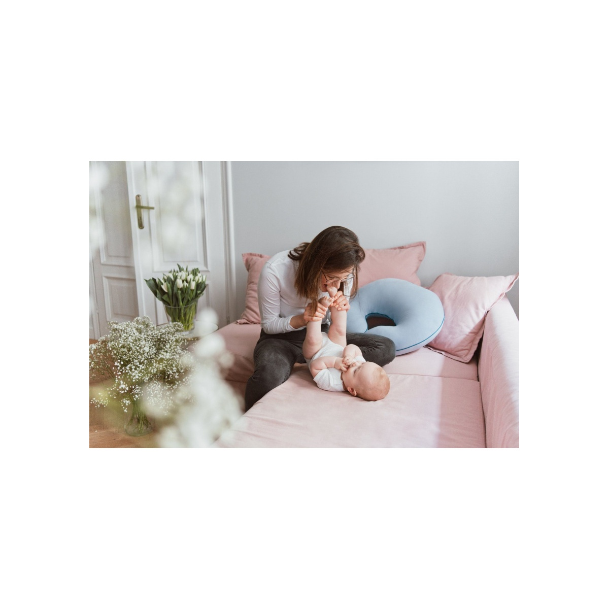 POOFI PODUSZKA DO KARMIENIA ORGANIC DUSTY BLUE