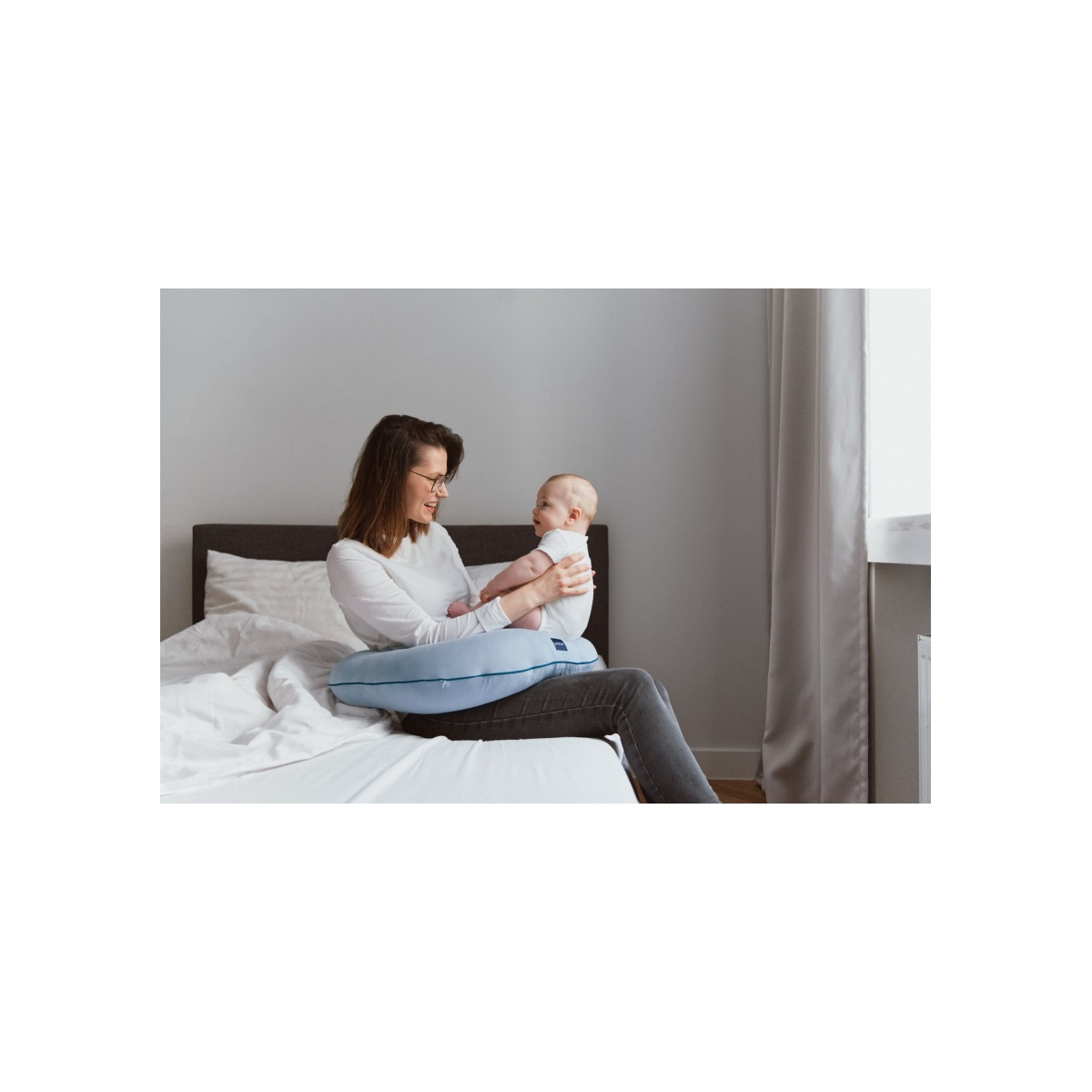 POOFI PODUSZKA DO KARMIENIA ORGANIC DUSTY BLUE