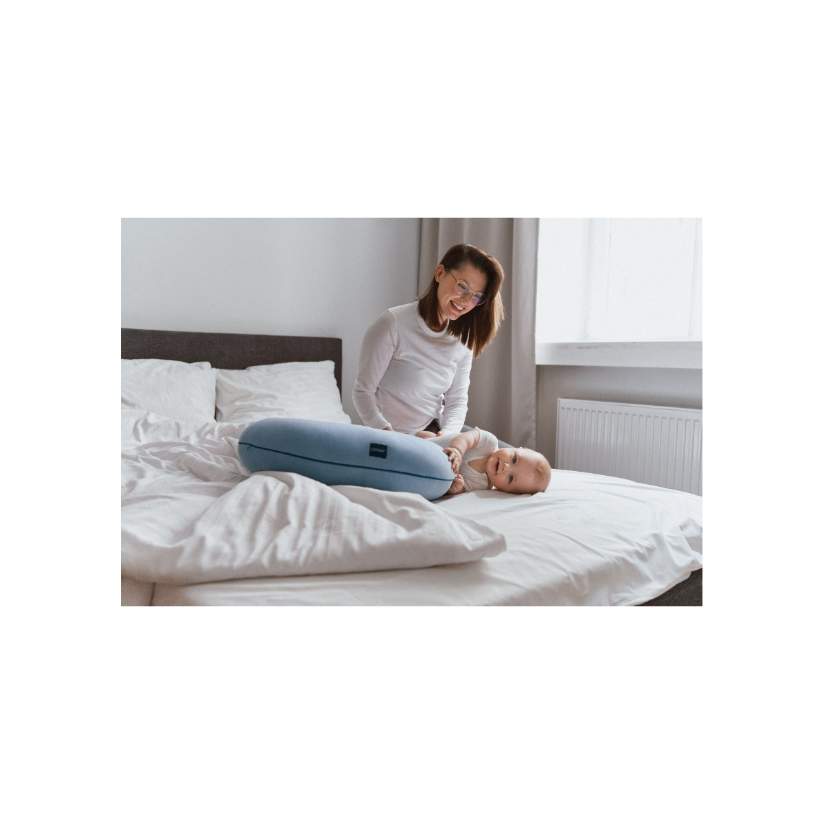 POOFI PODUSZKA DO KARMIENIA ORGANIC DUSTY BLUE