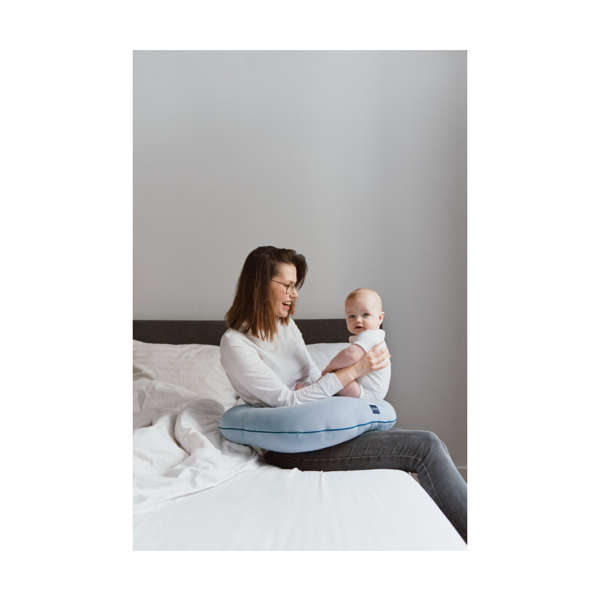 POOFI PODUSZKA DO KARMIENIA ORGANIC DUSTY BLUE