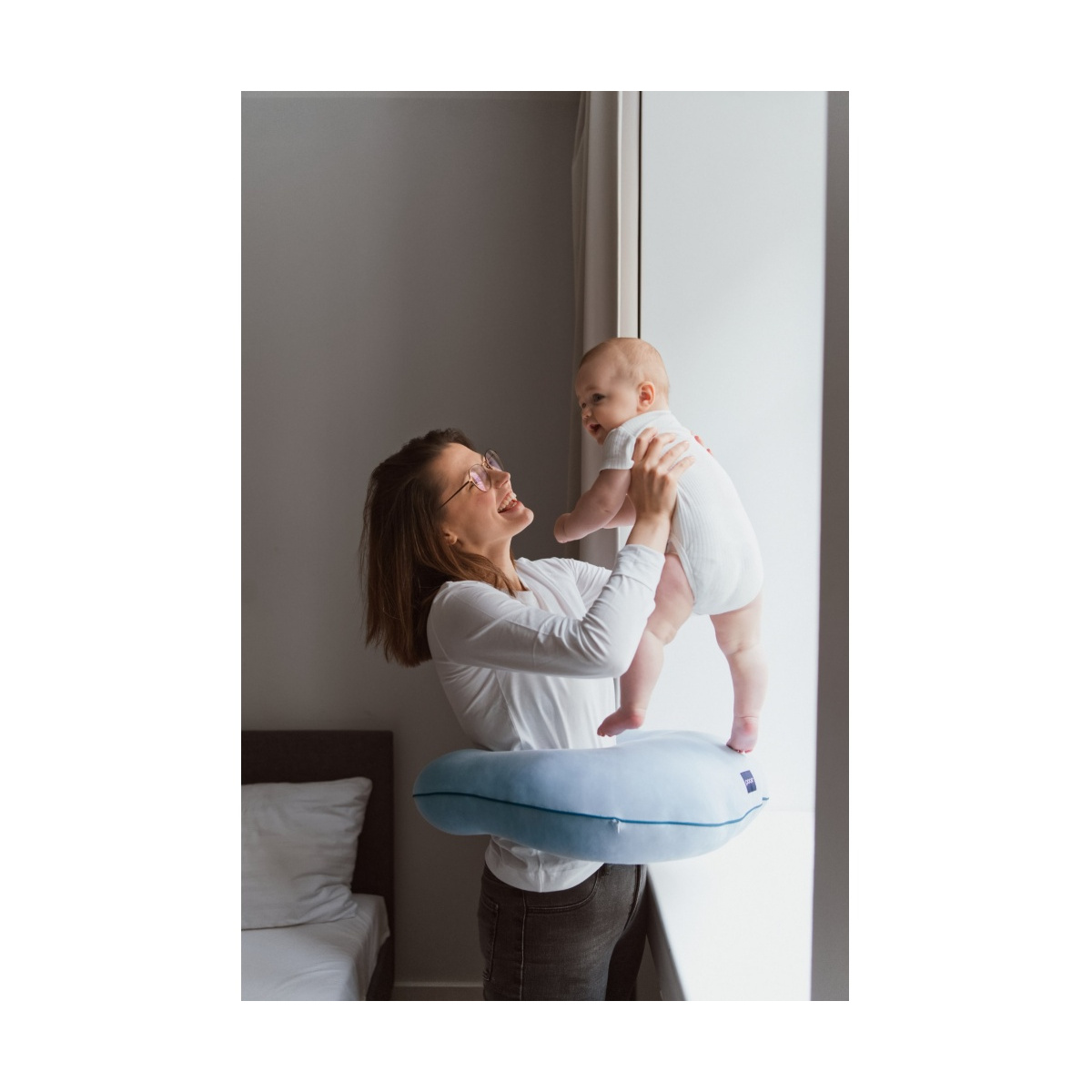 POOFI PODUSZKA DO KARMIENIA ORGANIC DUSTY BLUE