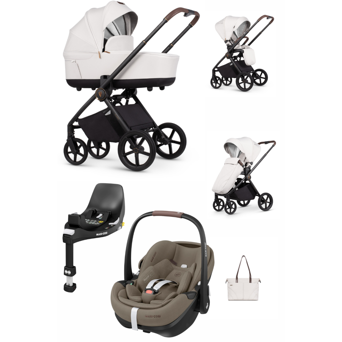 ZESTAW 4W1 VENICCI CLARO + MAXI COSI PEBBLE PRO 2 + BAZA ISOFIX