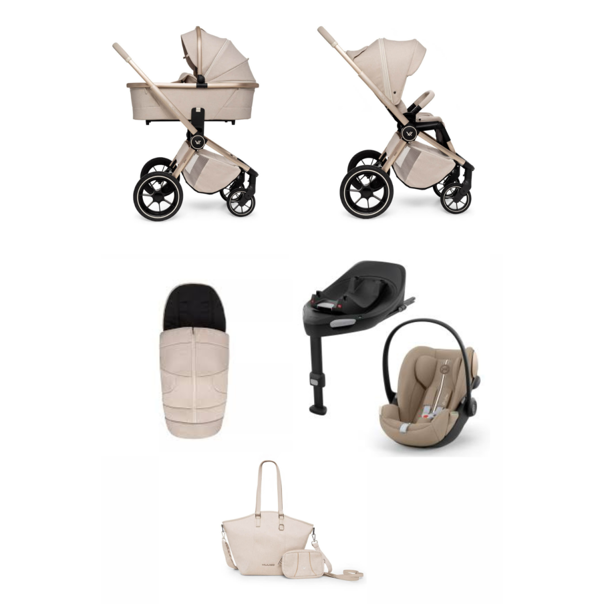 ZESTAW 4W1 MUUVO BOHO BEIGE+ CYBEX CLOUD G PLUS + BAZA ISOFIX