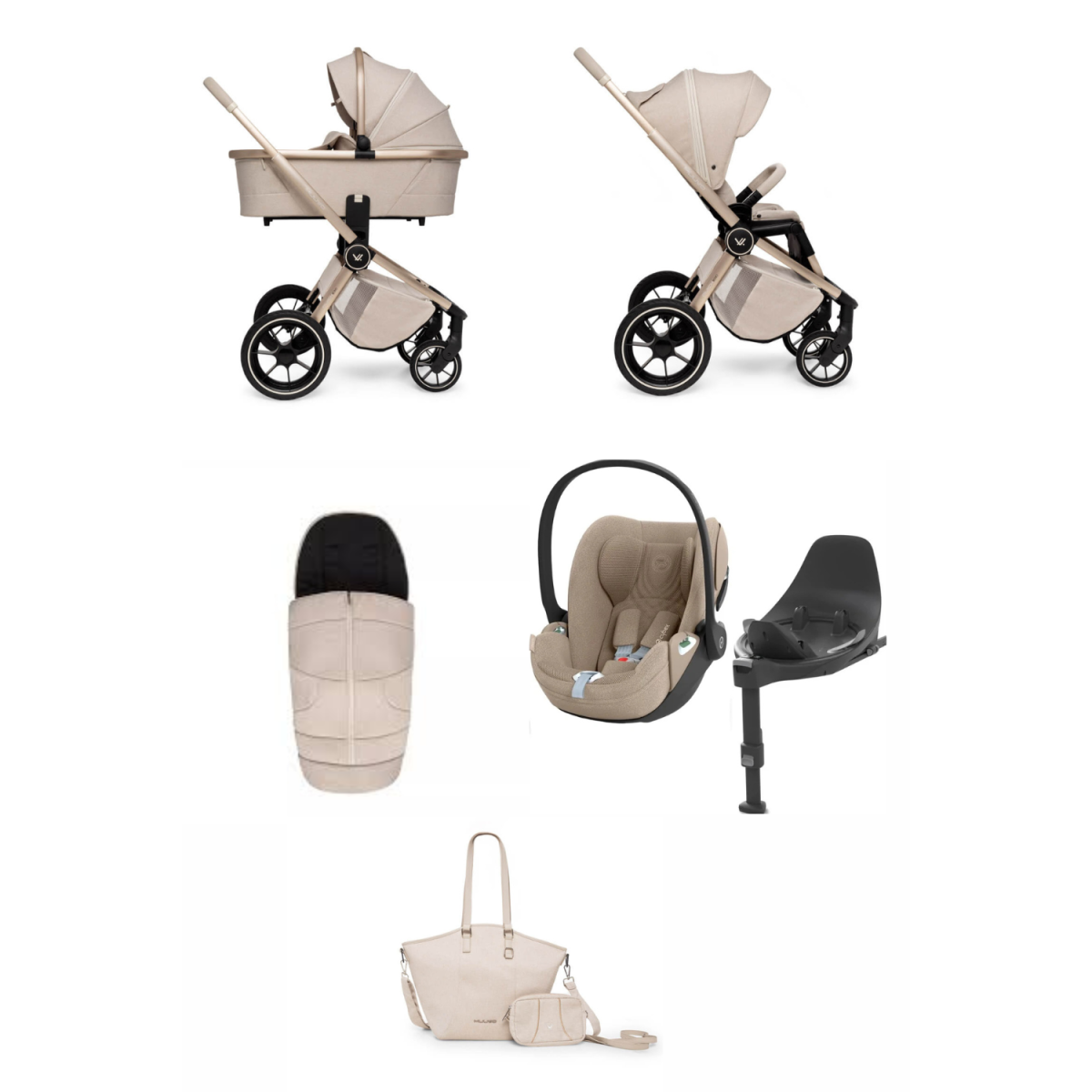 ZESTAW 4W1 MUUVO BOHO BEIGE + CYBEX CLOUD T + BAZA ISOFIX
