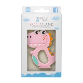 BOCIOLAND GRYZAK SILIKONOWY DINO RÓŻOWY