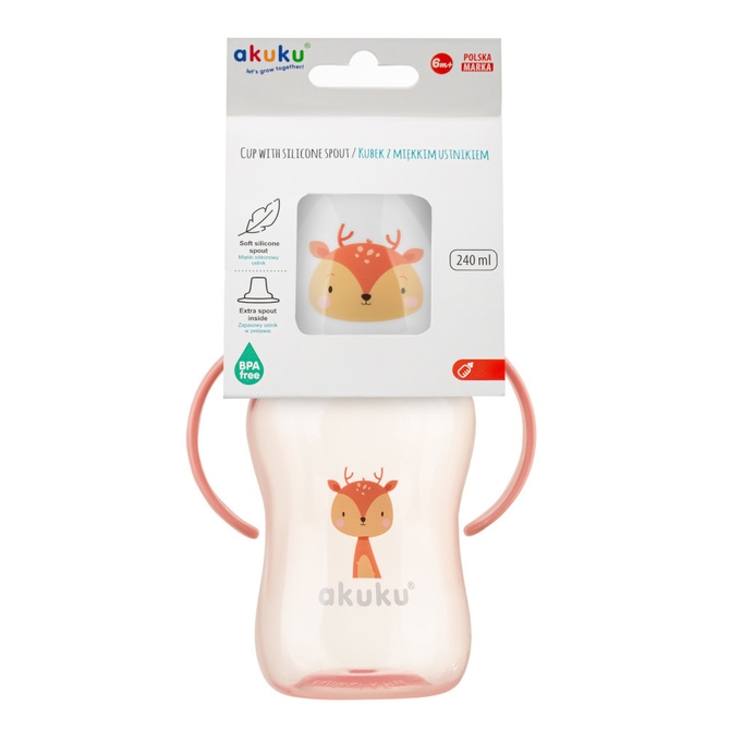 AKUKU - KUBEK Z MIĘKKIM USTNIKIEM - NIEKAPEK 240ML