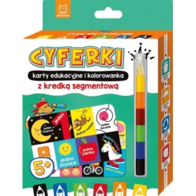 CYFERKI karty eduk.+ kolorowanka z kredką 5+ 69298