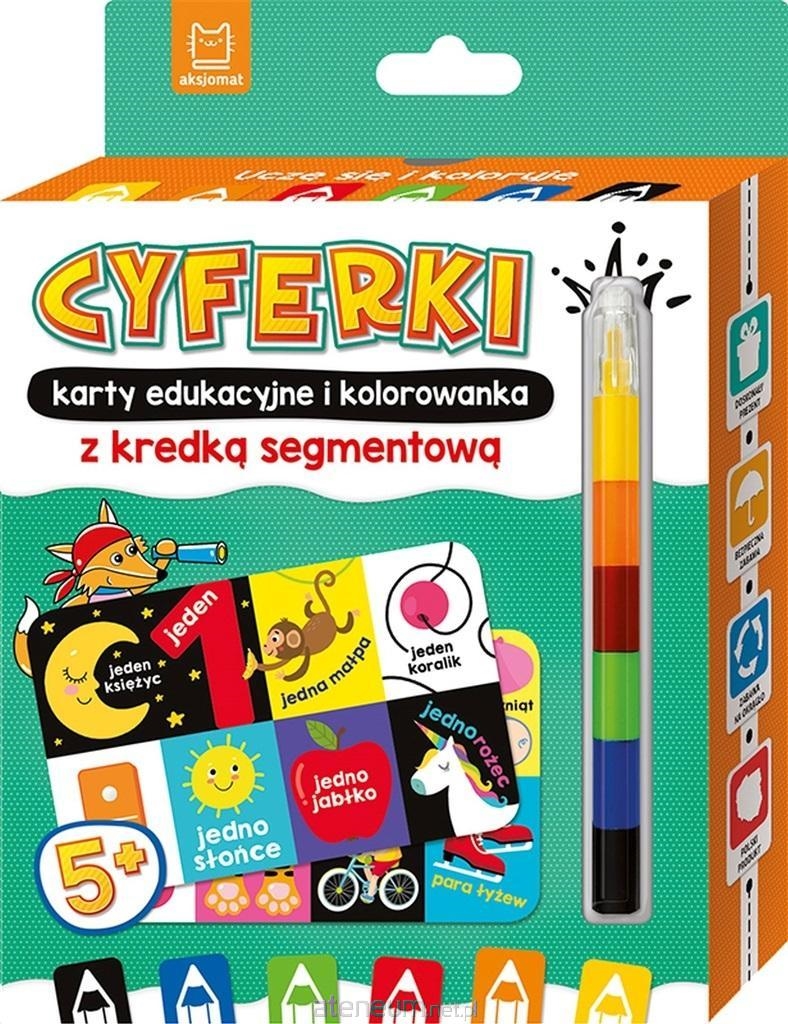 CYFERKI karty eduk.+ kolorowanka z kredką 5+ 69298