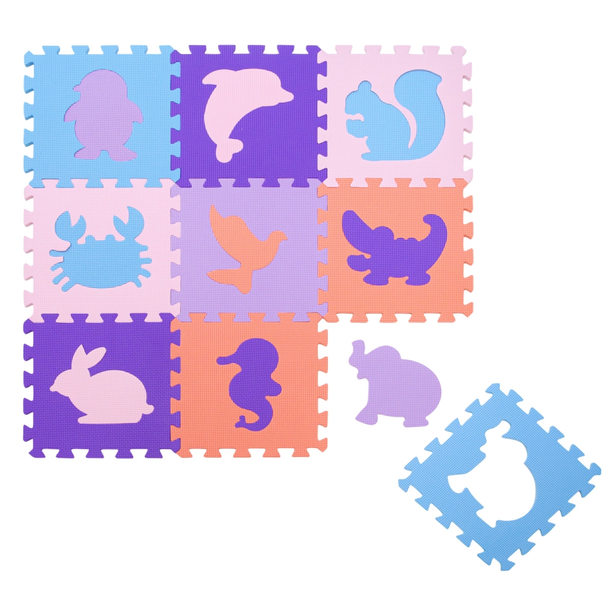 Mata puzzlowa 9 elem.30x30 fiolet kojec 34351