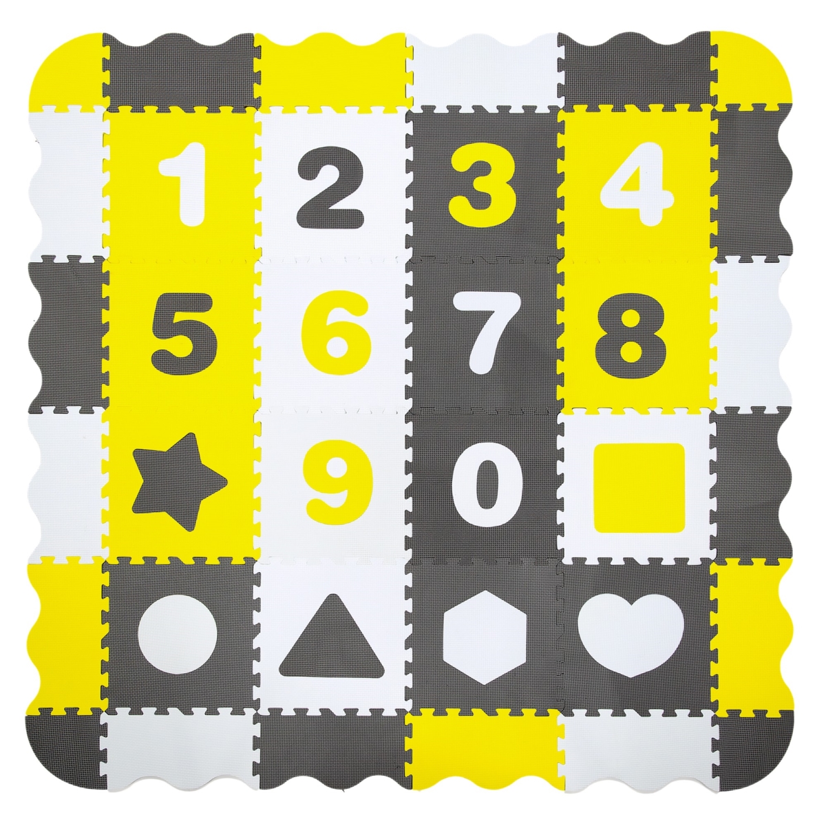 Mata puzzlowa 16 elem.30x30 szary kojec 34405