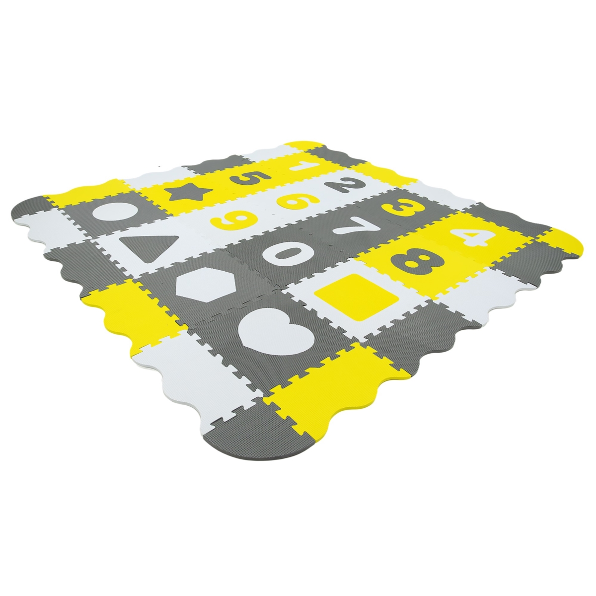 Mata puzzlowa 16 elem.30x30 szary kojec 34405