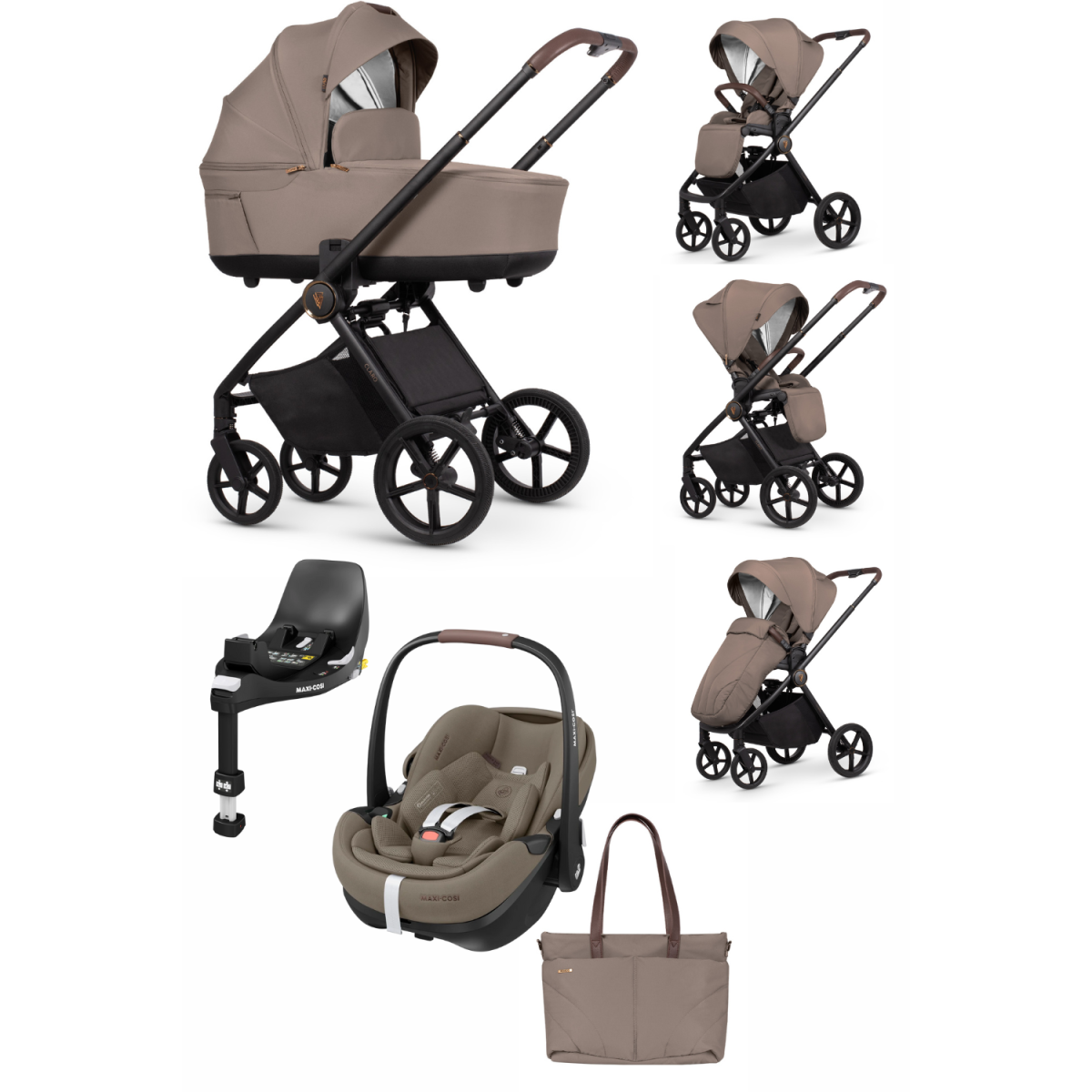 ZESTAW 4W1 VENICCI CLARO + MAXI COSI PEBBLE PRO 2 + BAZA ISOFIX