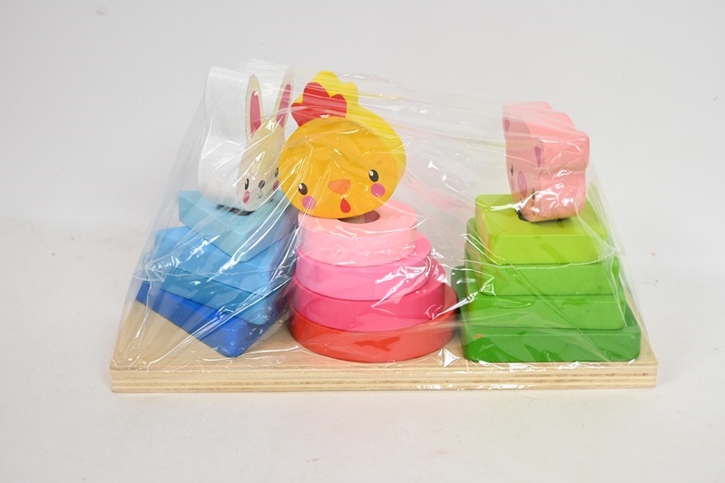 Drewniane piramidy zwierzęta SmilyP.SPW84985 49856