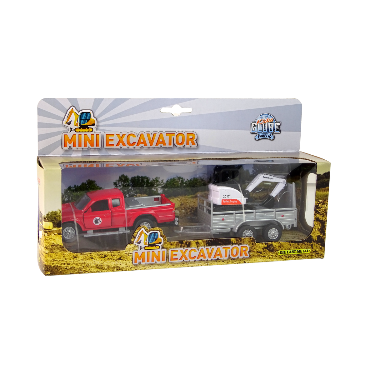 Auto z przyczepą z koparką 13+9cm HKG086 10794