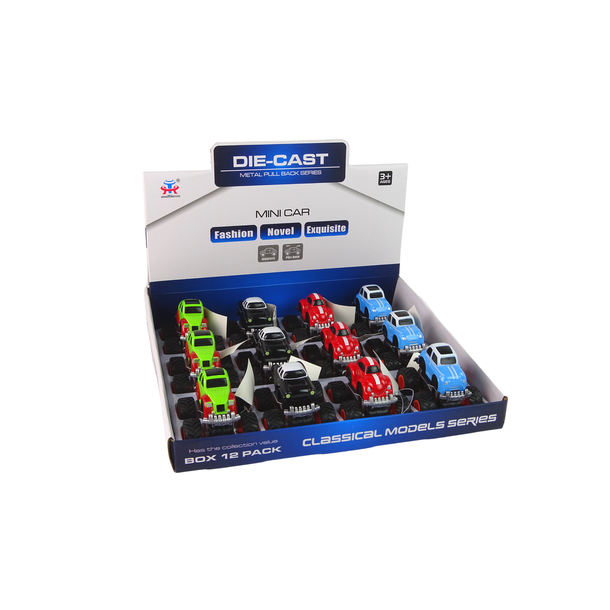 Metalowe Autko Duże Koła Różne Wzory HXHG08