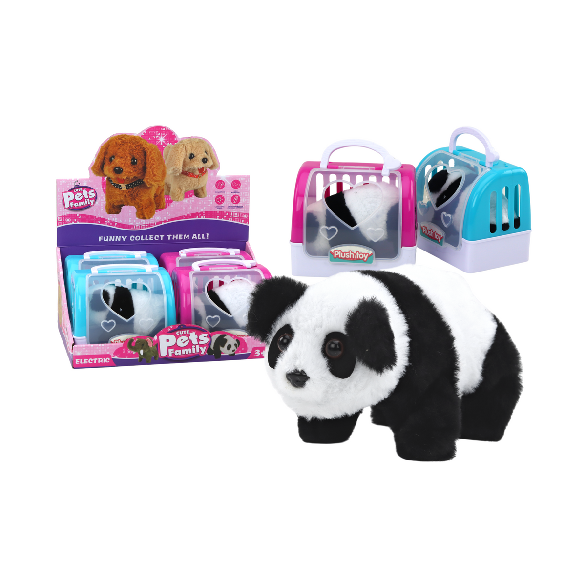 Panda Interaktywna Pluszowa W Transporterze Różowy