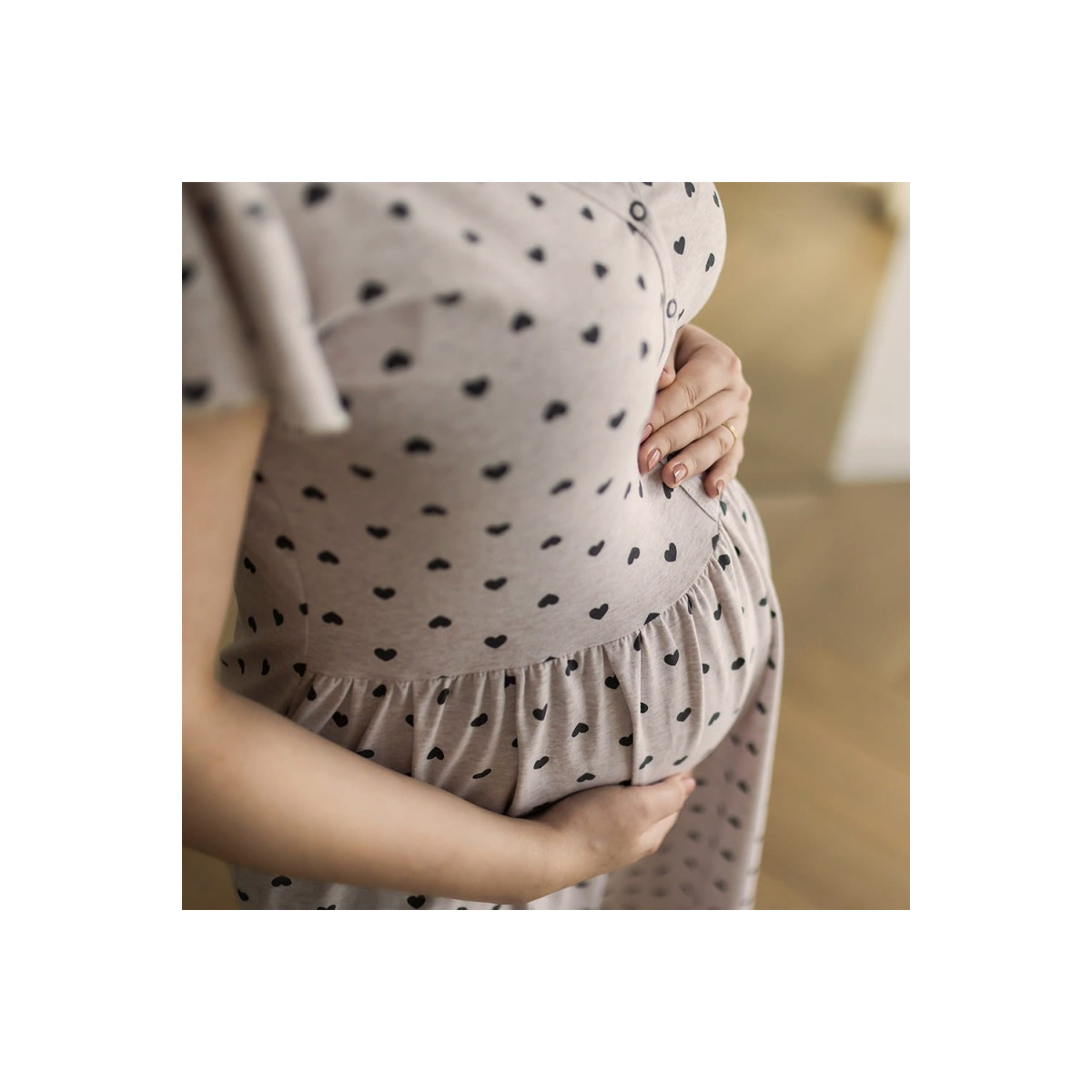 EEVI KOSZULA LINDA W SERDUSZKACH BEŻ ROZMIAR XL