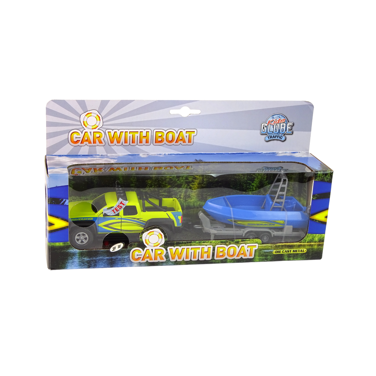 Auto z łodzią 29cm św/dźw 510217 70613