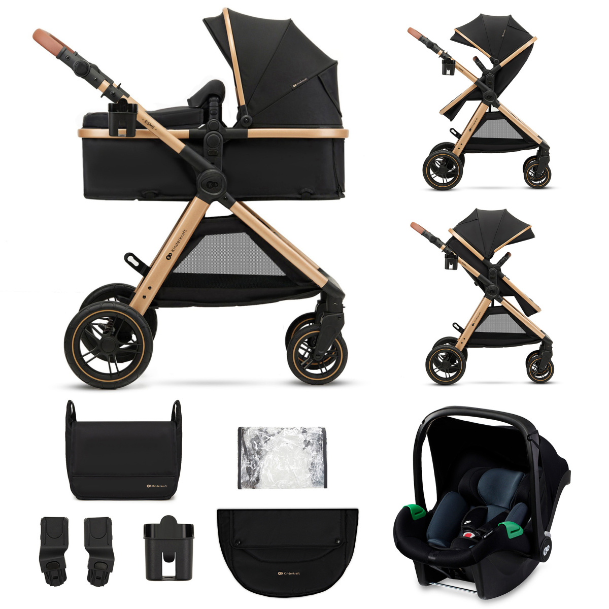 KINDERKRAFT ESME 3W1 PURE BLACK
