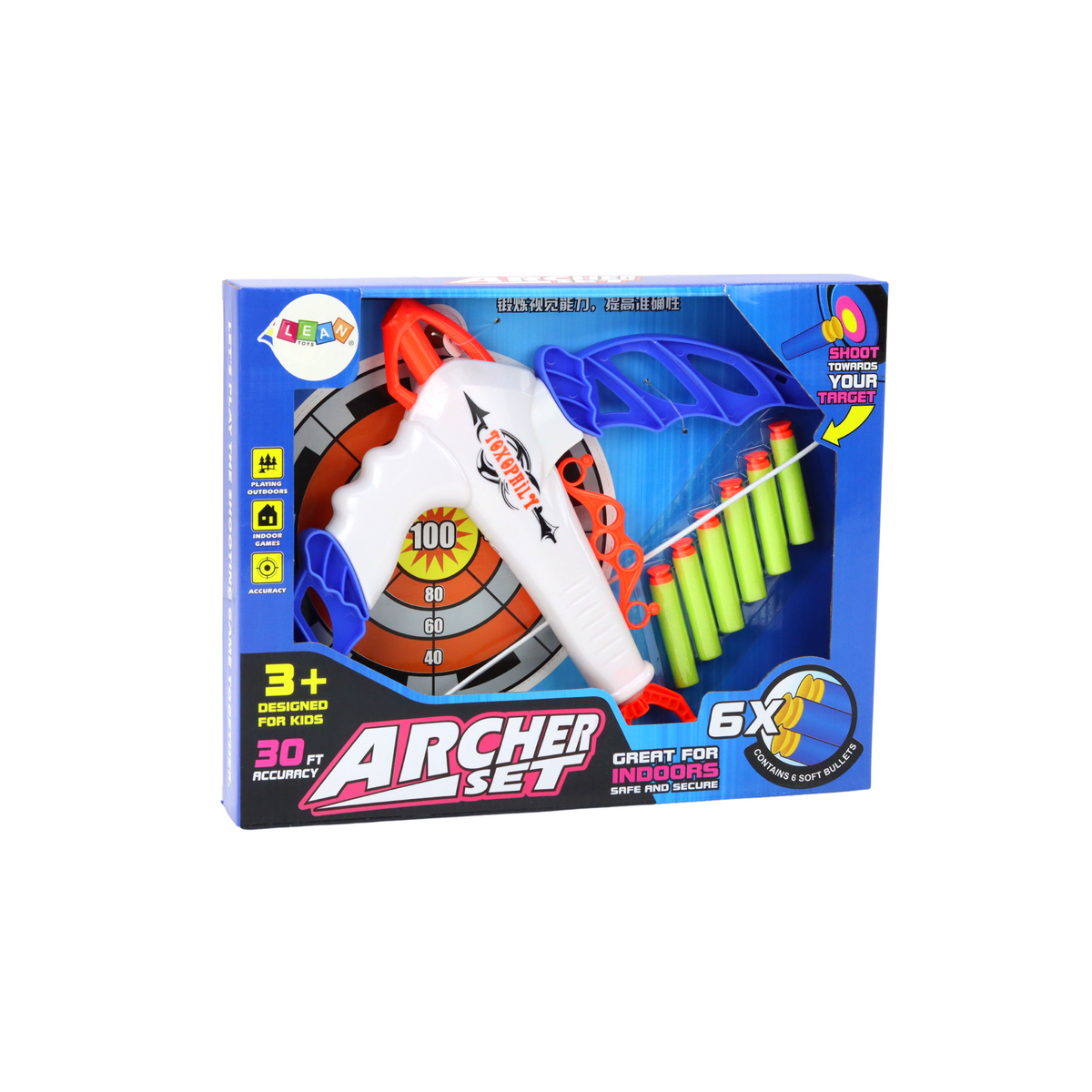 Łuk z Tarczą Na Miękkie Strzałki z Przyssawką 6 Sz