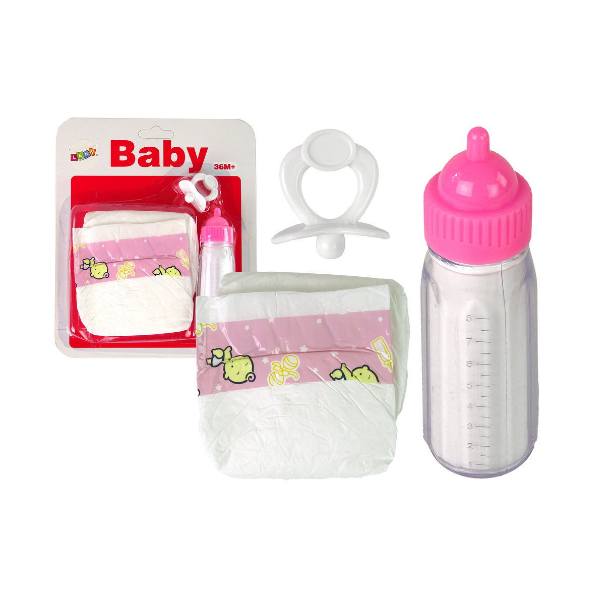 Zestaw Dla Lalek Akcesoria Smoczek Butelka Pieluch