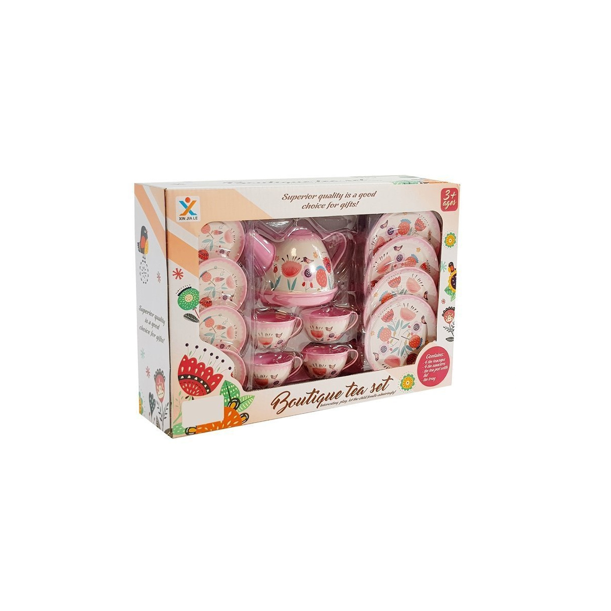 Zestaw do Herbaty Filiżanki Imbryk Spodki 14 elem.