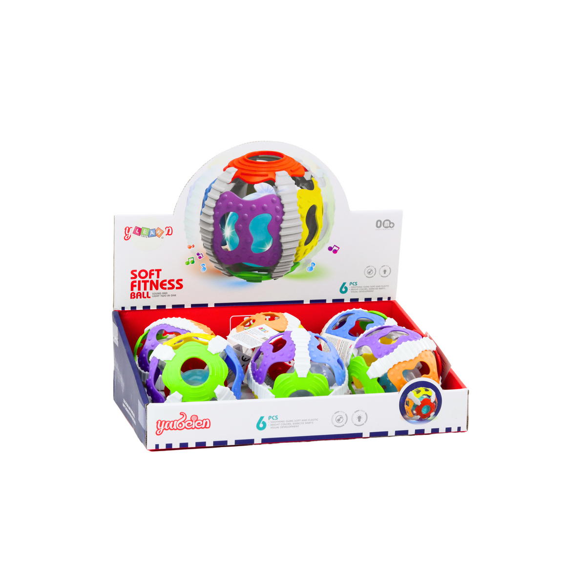 Piłeczka Sensoryczna Dla Niemowląt Gumowa Światłą