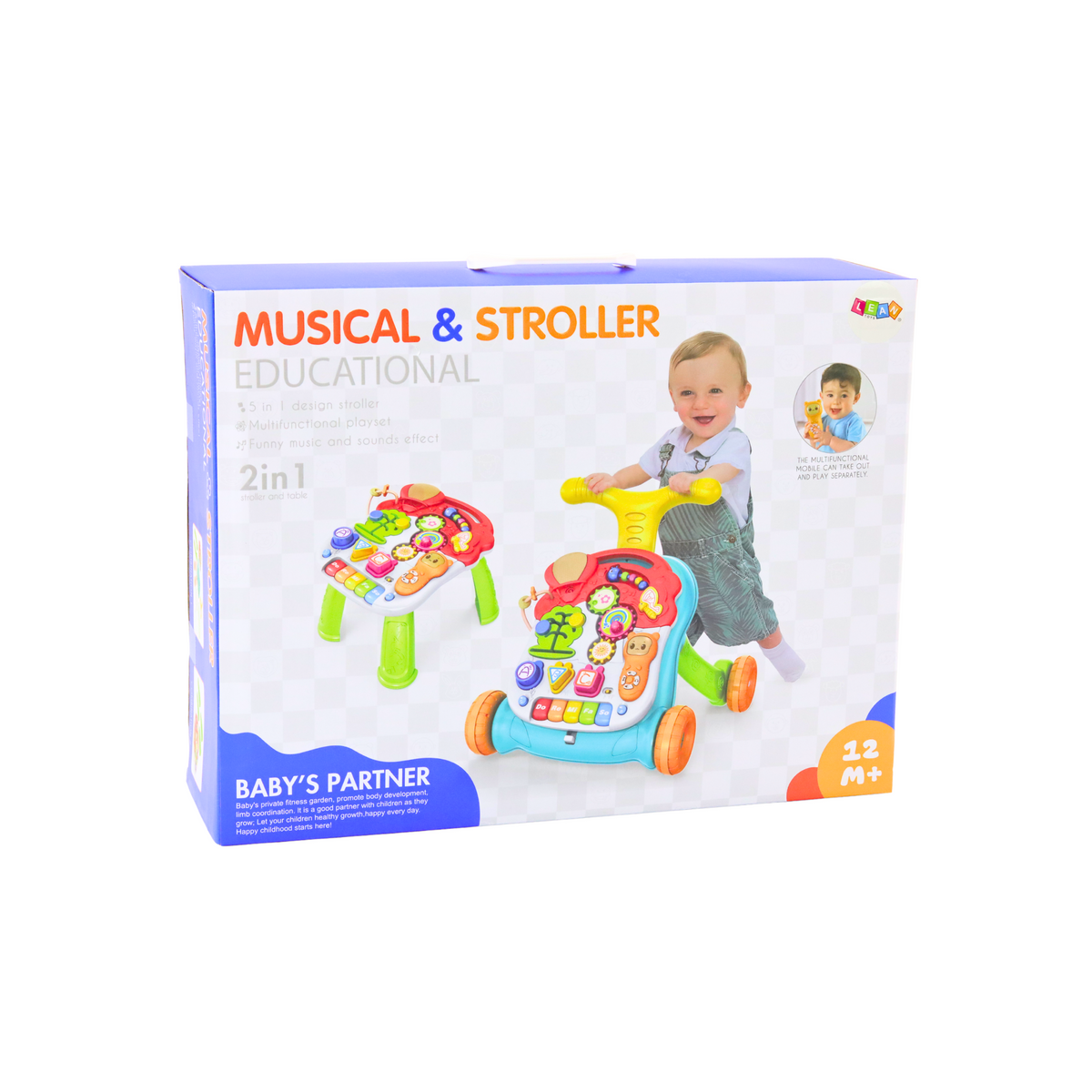 Chodzik Pchacz Stolik Edukacyjny 2w1 Interaktywny