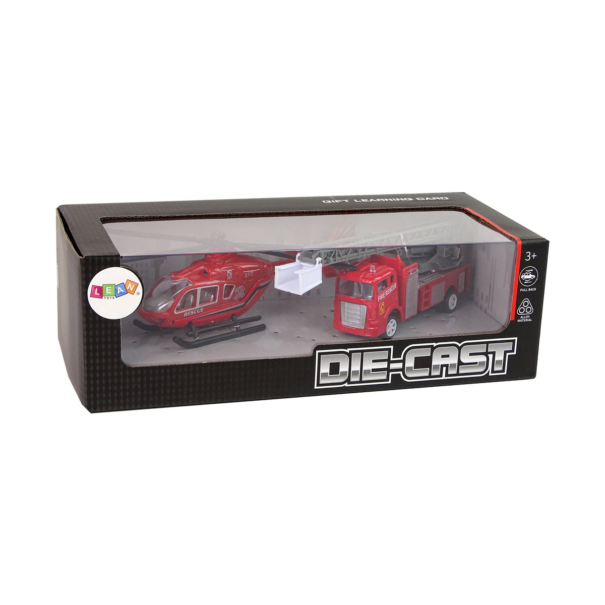 Zestaw Autek Straż Pożarna Drabina Naciąg Helikopt