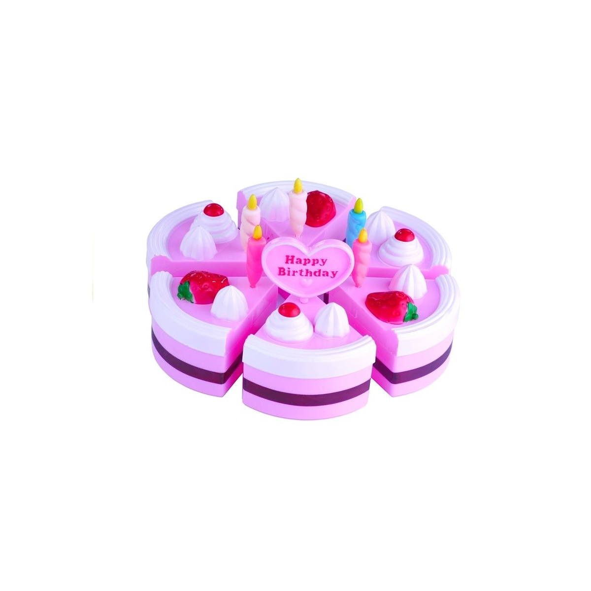 Duży Zestaw Serwis Urodzinowy Tort 32 Elementy