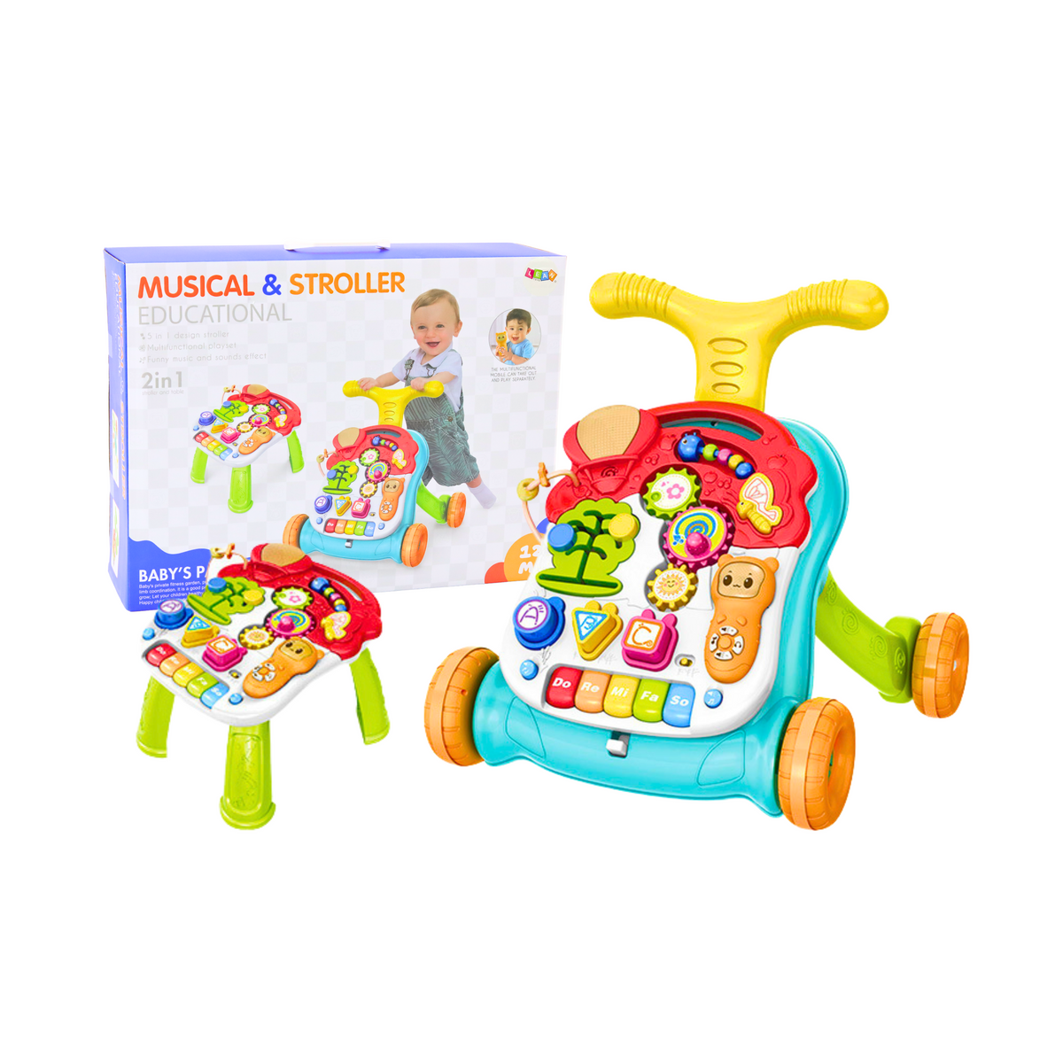 Chodzik Pchacz Stolik Edukacyjny 2w1 Interaktywny