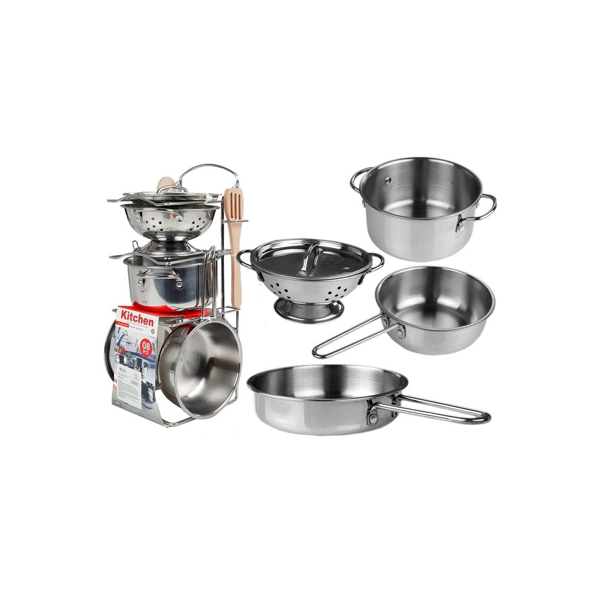 Zestaw Garnków i Patelni Ze Stali Nierdzewnej 8 El
