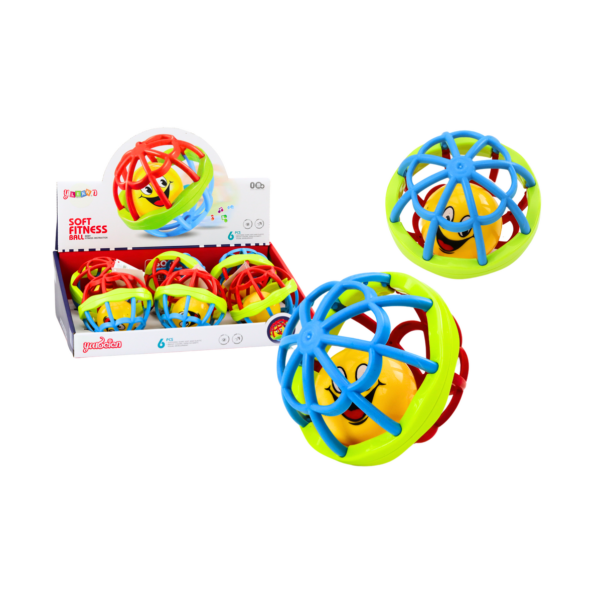 Piłeczka Sensoryczna Grzechotka Gumowa Kolorowa