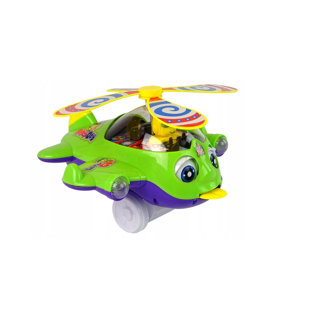 Samolot Pchacz Dzwonek Kij Pilot Zielony