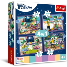 TREFL - PUZZLE 4w1 - TREFLIKI PRZED SNEM - 34399