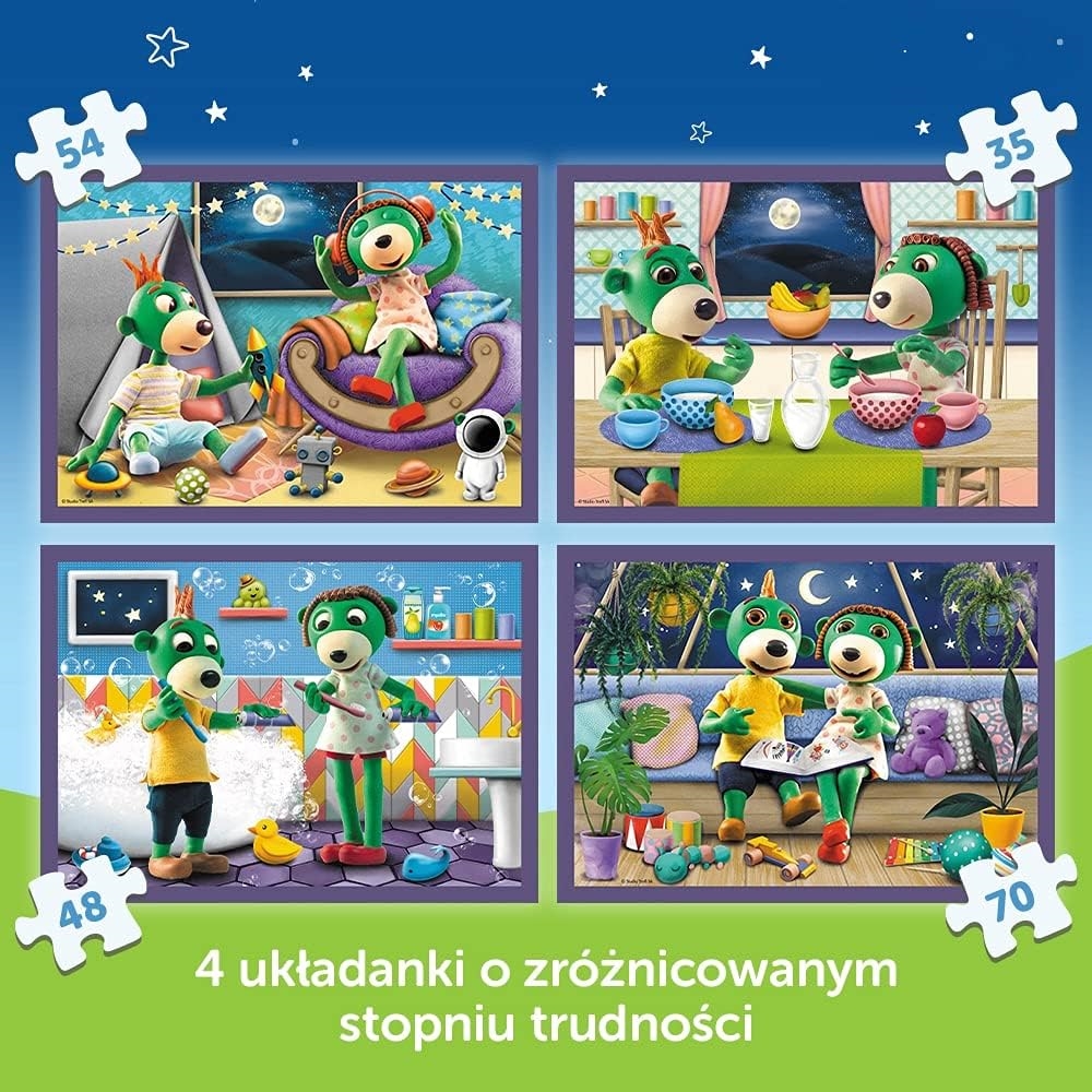 TREFL - PUZZLE 4w1 - TREFLIKI PRZED SNEM - 34399