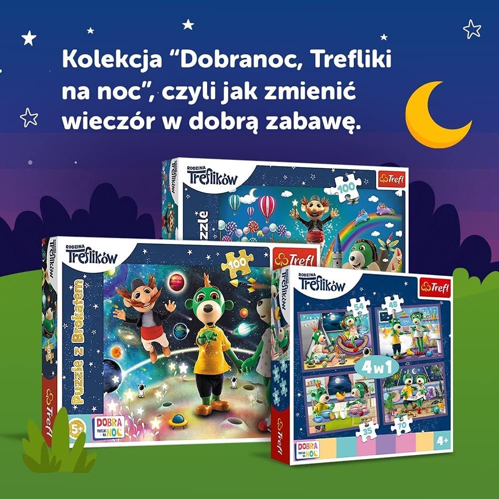 TREFL - PUZZLE 4w1 - TREFLIKI PRZED SNEM - 34399