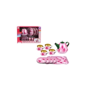 Zestaw d/kawy metalowy w kwiatki 7200656 56087