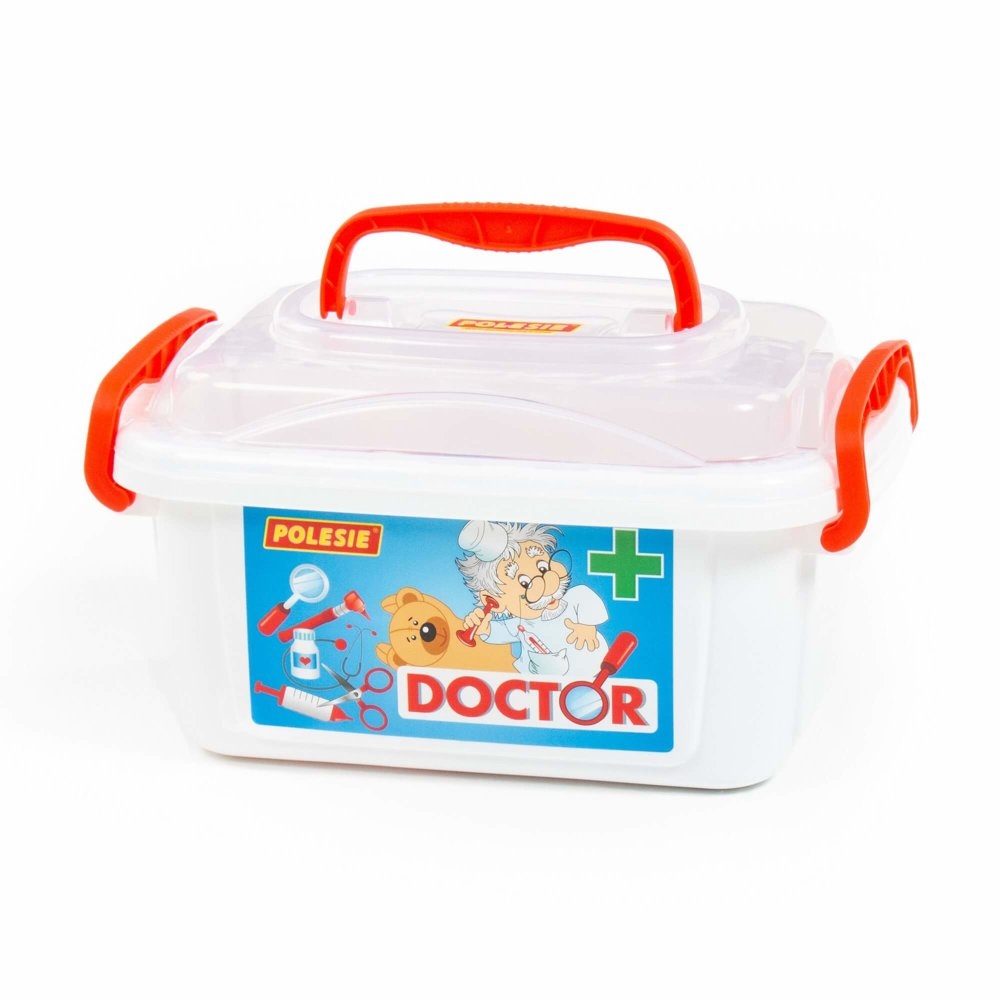 Zestaw Lekarz W Pudełku Stetoskop Strzykawka Młote