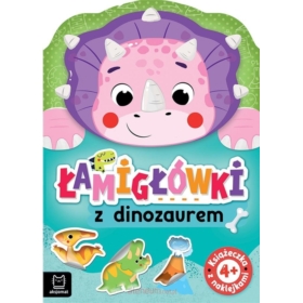 Łamigłówki z dinozaurem. Książeczka z naklejkami 4